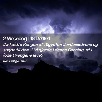 Picture 02 - 2 Mosebog 1:18 DA1871 - Da kaldte Kongen af Ægypten Jordemødrene og - Bible Verse Picture