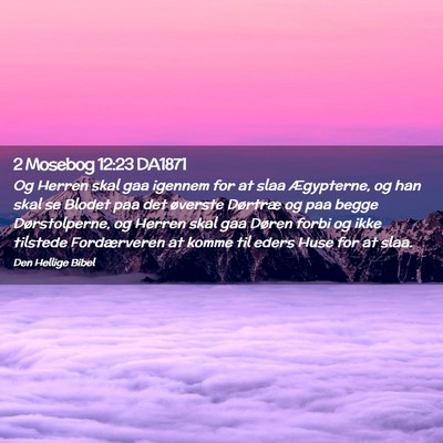 Picture 02 - 2 Mosebog 12:23 DA1871 - Og Herren skal gaa igennem for at slaa - Bible Verse Picture