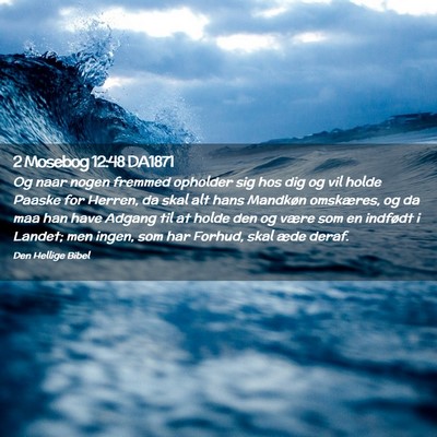 Picture 02 - 2 Mosebog 12:48 DA1871 - Og naar nogen fremmed opholder sig hos dig og vil - Bible Verse Picture
