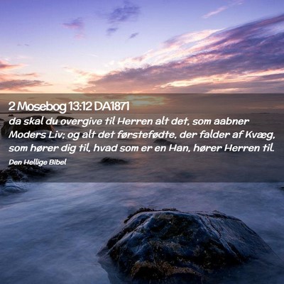 Picture 02 - 2 Mosebog 13:12 DA1871 - da skal du overgive til Herren alt det, som - Bible Verse Picture