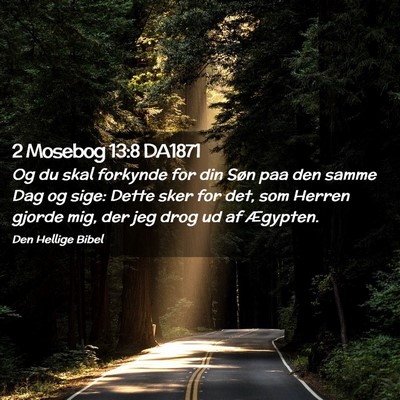 Picture 02 - 2 Mosebog 13:8 DA1871 - Og du skal forkynde for din Søn paa den samme - Bible Verse Picture