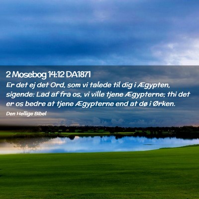 Picture 02 - 2 Mosebog 14:12 DA1871 - Er det ej det Ord, som vi talede til dig i - Bible Verse Picture