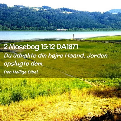 Picture 02 - 2 Mosebog 15:12 DA1871 - Du udrakte din højre Haand, Jorden opslugte - Bible Verse Picture