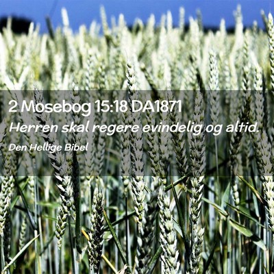 Picture 02 - 2 Mosebog 15:18 DA1871 - Herren skal regere evindelig og - Bible Verse Picture