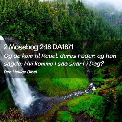 Picture 02 - 2 Mosebog 2:18 DA1871 - Og de kom til Reuel, deres Fader, og han sagde: - Bible Verse Picture