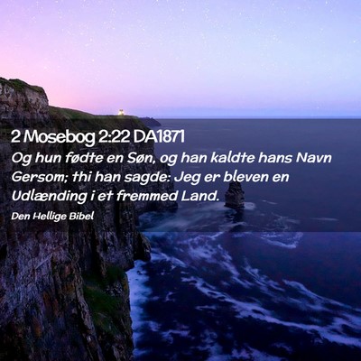 Picture 02 - 2 Mosebog 2:22 DA1871 - Og hun fødte en Søn, og han kaldte hans Navn - Bible Verse Picture