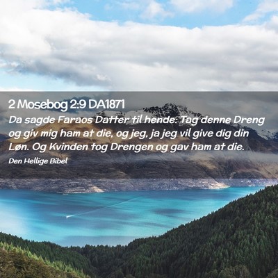 Picture 02 - 2 Mosebog 2:9 DA1871 - Da sagde Faraos Datter til hende: Tag denne Dreng - Bible Verse Picture