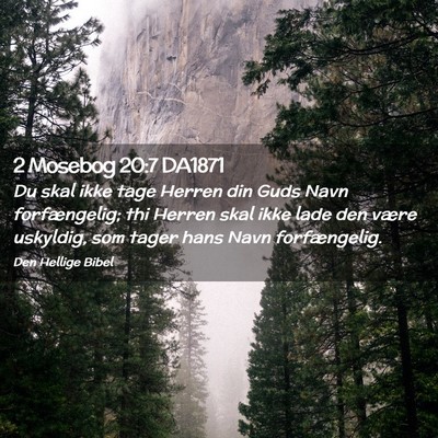 Picture 02 - 2 Mosebog 20:7 DA1871 - Du skal ikke tage Herren din Guds Navn - Bible Verse Picture