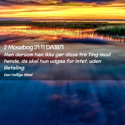 Picture 02 - 2 Mosebog 21:11 DA1871 - Men dersom han ikke gør disse tre Ting imod - Bible Verse Picture