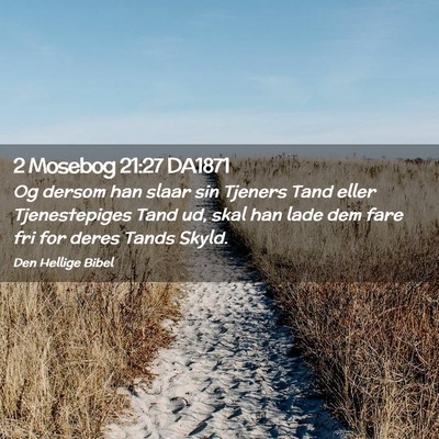 Picture 02 - 2 Mosebog 21:27 DA1871 - Og dersom han slaar sin Tjeners Tand eller - Bible Verse Picture