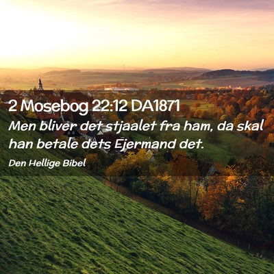 Picture 02 - 2 Mosebog 22:12 DA1871 - Men bliver det stjaalet fra ham, da skal han - Bible Verse Picture