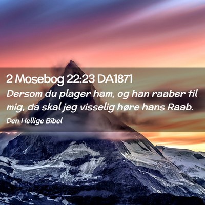Picture 02 - 2 Mosebog 22:23 DA1871 - Dersom du plager ham, og han raaber til mig, da - Bible Verse Picture