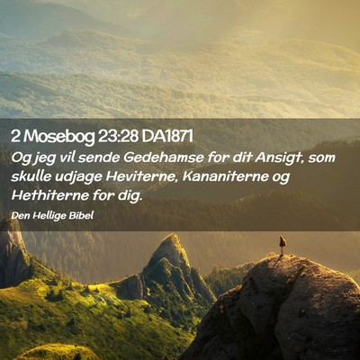 Picture 02 - 2 Mosebog 23:28 DA1871 - Og jeg vil sende Gedehamse for dit Ansigt, som - Bible Verse Picture