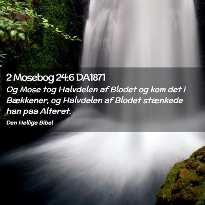 Picture 02 - 2 Mosebog 24:6 DA1871 - Og Mose tog Halvdelen af Blodet og kom det i - Bible Verse Picture