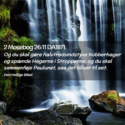 Picture 02 - 2 Mosebog 26:11 DA1871 - Og du skal gøre halvtredsindstyve Kobberhager og - Bible Verse Picture