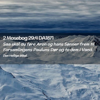 Picture 02 - 2 Mosebog 29:4 DA1871 - Saa skal du føre Aron og hans Sønner frem til - Bible Verse Picture