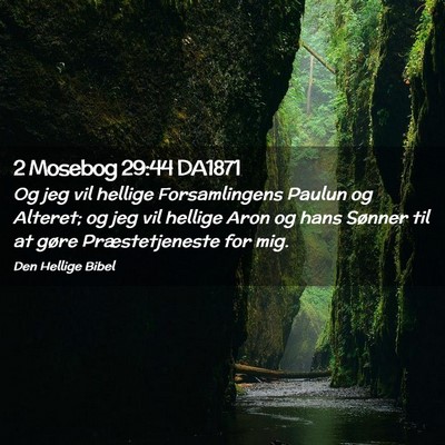 Picture 02 - 2 Mosebog 29:44 DA1871 - Og jeg vil hellige Forsamlingens Paulun og - Bible Verse Picture