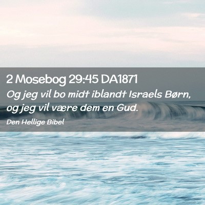 Picture 02 - 2 Mosebog 29:45 DA1871 - Og jeg vil bo midt iblandt Israels Børn, og jeg - Bible Verse Picture
