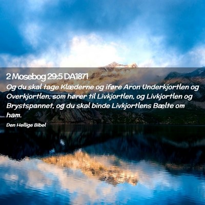 Picture 02 - 2 Mosebog 29:5 DA1871 - Og du skal tage Klæderne og iføre Aron - Bible Verse Picture