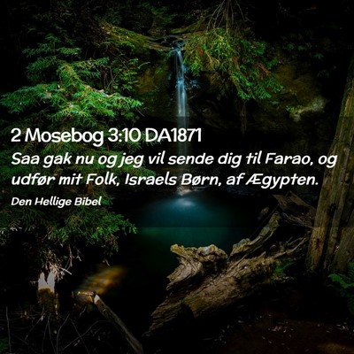 Picture 02 - 2 Mosebog 3:10 DA1871 - Saa gak nu og jeg vil sende dig til Farao, og - Bible Verse Picture