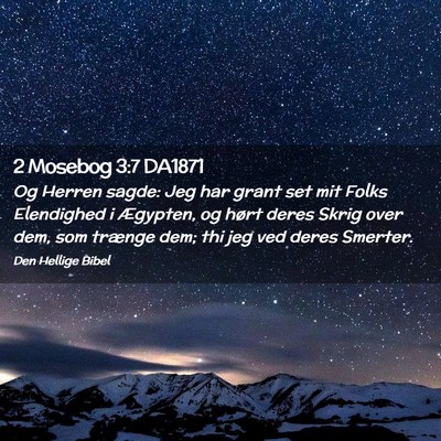 Picture 02 - 2 Mosebog 3:7 DA1871 - Og Herren sagde: Jeg har grant set mit Folks - Bible Verse Picture