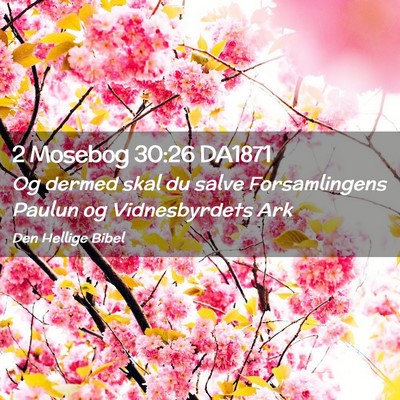Picture 02 - 2 Mosebog 30:26 DA1871 - Og dermed skal du salve Forsamlingens Paulun og - Bible Verse Picture