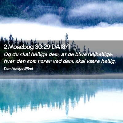 Picture 02 - 2 Mosebog 30:29 DA1871 - Og du skal hellige dem, at de blive højhellige; - Bible Verse Picture
