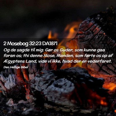 Picture 02 - 2 Mosebog 32:23 DA1871 - Og de sagde til mig: Gør os Guder, som kunne gaa - Bible Verse Picture
