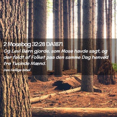 Picture 02 - 2 Mosebog 32:28 DA1871 - Og Levi Børn gjorde, som Mose havde sagt, og der - Bible Verse Picture