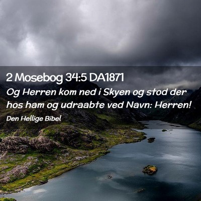 Picture 02 - 2 Mosebog 34:5 DA1871 - Og Herren kom ned i Skyen og stod der hos ham og - Bible Verse Picture