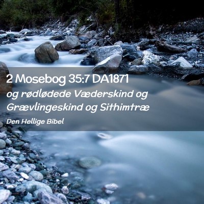 Picture 02 - 2 Mosebog 35:7 DA1871 - og rødlødede Væderskind og Grævlingeskind og - Bible Verse Picture