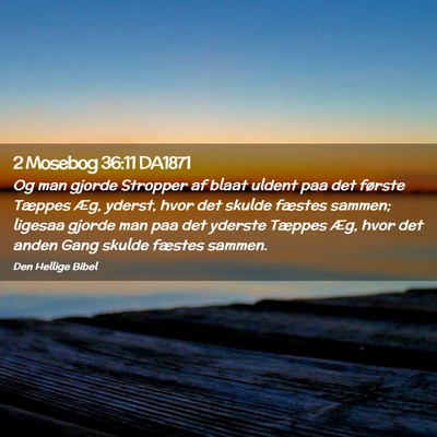 Picture 02 - 2 Mosebog 36:11 DA1871 - Og man gjorde Stropper af blaat uldent paa det - Bible Verse Picture