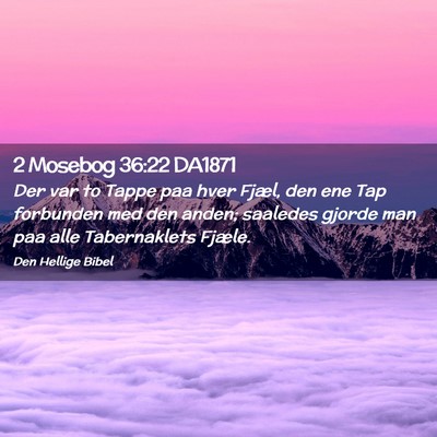 Picture 02 - 2 Mosebog 36:22 DA1871 - Der var to Tappe paa hver Fjæl, den ene Tap - Bible Verse Picture