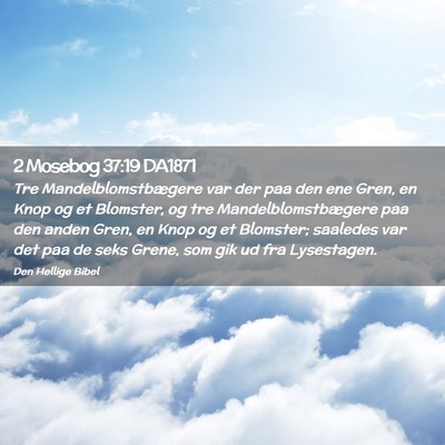 Picture 02 - 2 Mosebog 37:19 DA1871 - Tre Mandelblomstbægere var der paa den ene Gren, - Bible Verse Picture