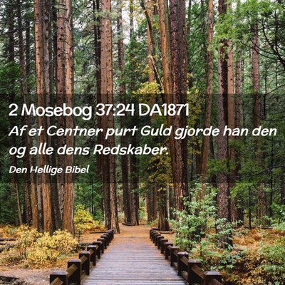 Picture 02 - 2 Mosebog 37:24 DA1871 - Af et Centner purt Guld gjorde han den og alle - Bible Verse Picture