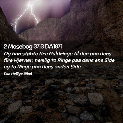 Picture 02 - 2 Mosebog 37:3 DA1871 - Og han støbte fire Guldringe til den paa dens - Bible Verse Picture