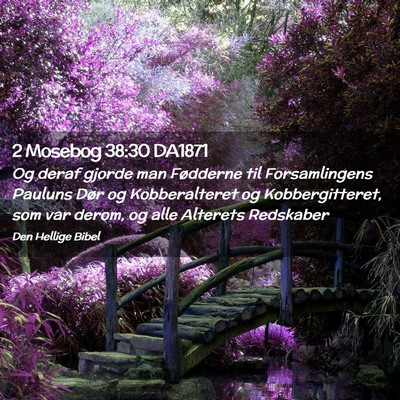 Picture 02 - 2 Mosebog 38:30 DA1871 - Og deraf gjorde man Fødderne til Forsamlingens - Bible Verse Picture