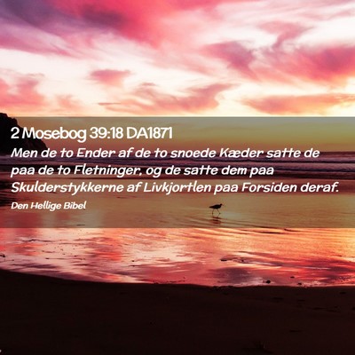 Picture 02 - 2 Mosebog 39:18 DA1871 - Men de to Ender af de to snoede Kæder satte de - Bible Verse Picture