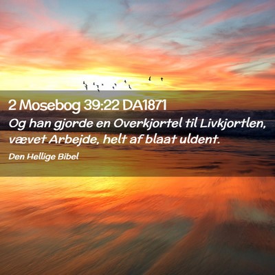 Picture 02 - 2 Mosebog 39:22 DA1871 - Og han gjorde en Overkjortel til Livkjortlen, - Bible Verse Picture