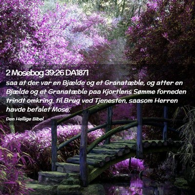 Picture 02 - 2 Mosebog 39:26 DA1871 - saa at der var en Bjælde og et Granatæble, og - Bible Verse Picture