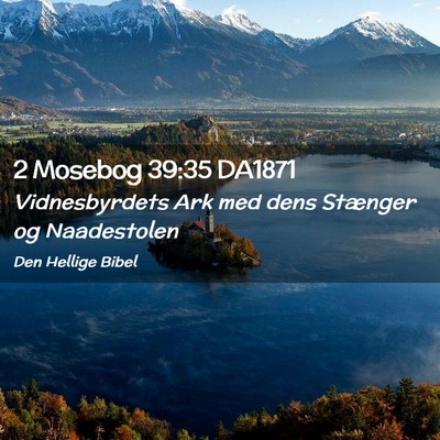 Picture 02 - 2 Mosebog 39:35 DA1871 - Vidnesbyrdets Ark med dens Stænger og - Bible Verse Picture