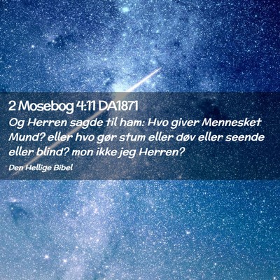 Picture 02 - 2 Mosebog 4:11 DA1871 - Og Herren sagde til ham: Hvo giver Mennesket - Bible Verse Picture