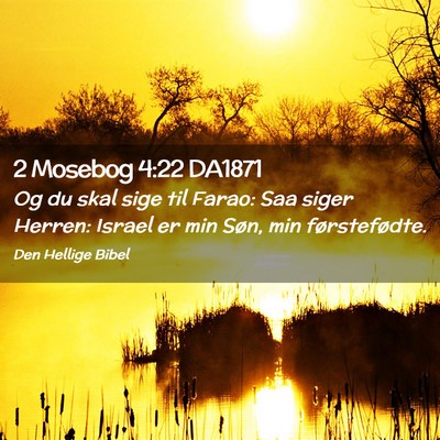 Picture 02 - 2 Mosebog 4:22 DA1871 - Og du skal sige til Farao: Saa siger Herren: - Bible Verse Picture