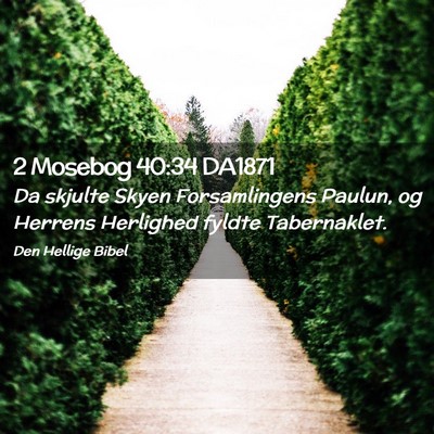 Picture 02 - 2 Mosebog 40:34 DA1871 - Da skjulte Skyen Forsamlingens Paulun, og Herrens - Bible Verse Picture