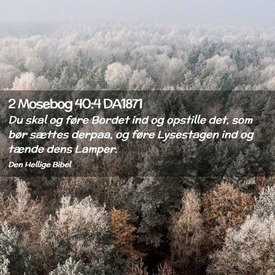 Picture 02 - 2 Mosebog 40:4 DA1871 - Du skal og føre Bordet ind og opstille det, som - Bible Verse Picture