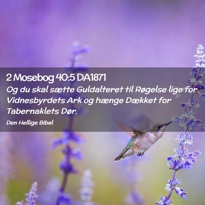 Picture 02 - 2 Mosebog 40:5 DA1871 - Og du skal sætte Guldalteret til Røgelse lige - Bible Verse Picture