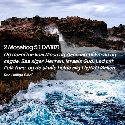 Picture 02 - 2 Mosebog 5:1 DA1871 - Og derefter kom Mose og Aron ind til Farao og - Bible Verse Picture