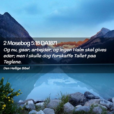 Picture 02 - 2 Mosebog 5:18 DA1871 - Og nu, gaar, arbejder, og ingen Halm skal gives - Bible Verse Picture