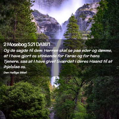 Picture 02 - 2 Mosebog 5:21 DA1871 - Og de sagde til dem: Herren skal se paa eder og - Bible Verse Picture