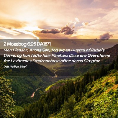 Picture 02 - 2 Mosebog 6:25 DA1871 - Men Eleasar, Arons Søn, tog sig en Hustru af - Bible Verse Picture